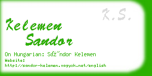 kelemen sandor business card